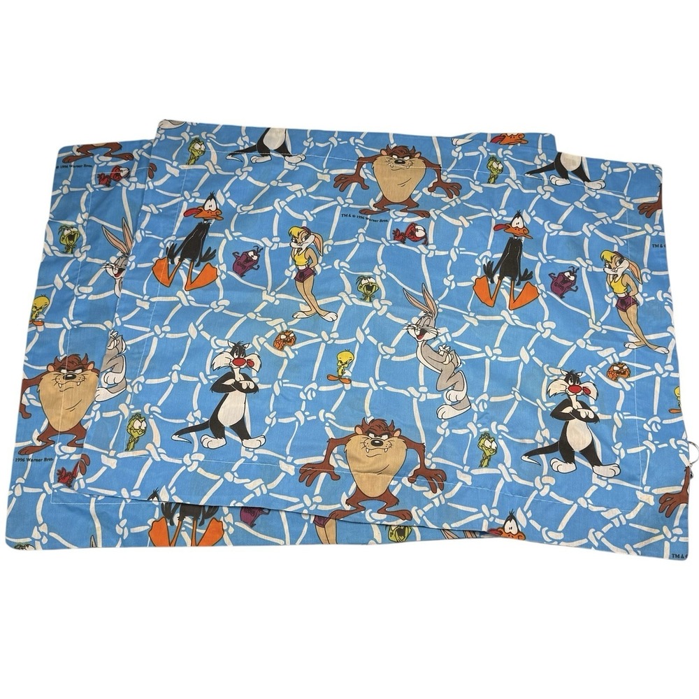 VTG Looney Tunes Space Jam 1996 Pillow Sham Standard Size - Set Of 2